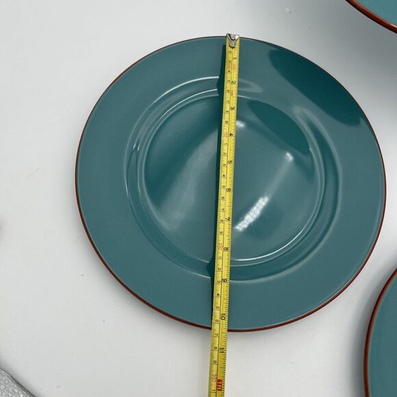 SOLD OUT Qty 1 Plate Baum Tangier (Turquoise/Orange) - Dinner Plate - 11" - Picture 8 of 10